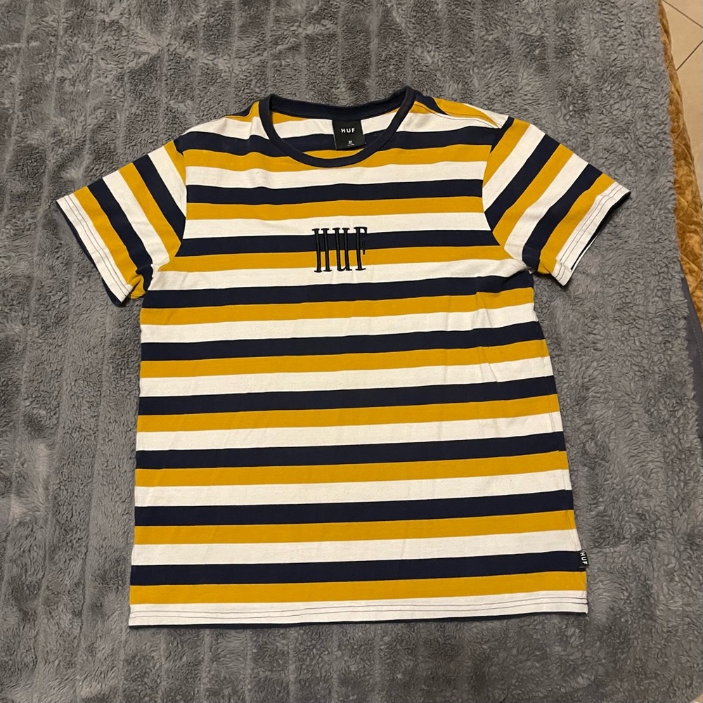HUF Striped Embroidered Shirt Men’s Size Medium M Worn Once